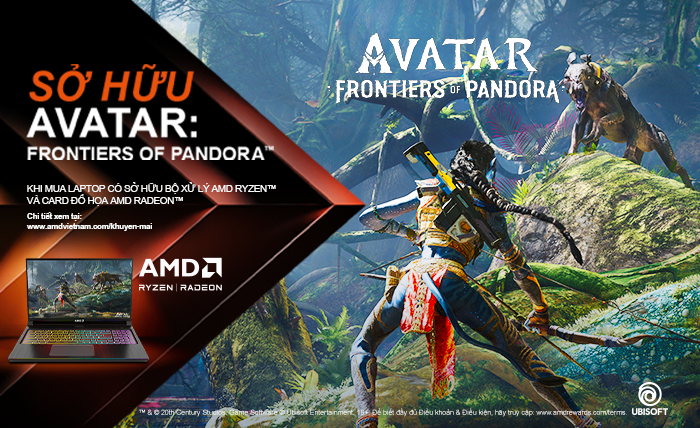 NHẬN AVATAR: FRONTIERS OF PANDORA<br/>VỚI LAPTOP CẤU HÌNH AMD